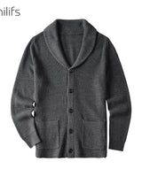 Cable Knit Shawl Collar Cardigan