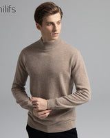 Mock Neck Cashmere Pullover Sweater