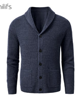 Cable Knit Shawl Collar Cardigan