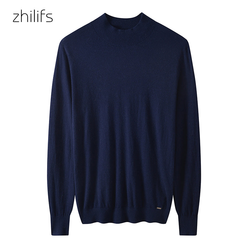 Men's Fine Knit Wool Turtleneck Sweater