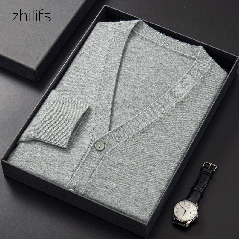 ZHILIFS winter New Cardigan Men Clothing Fashion 2022 Button Decor Super large Sweater Men Loose Casual Mens wool Cardigan