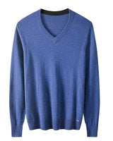 Fine Knit Wool V-Neck Sweater