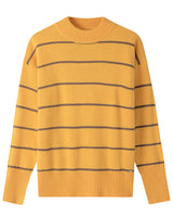 Women's Striped Mock Neck Sweater — Yellow