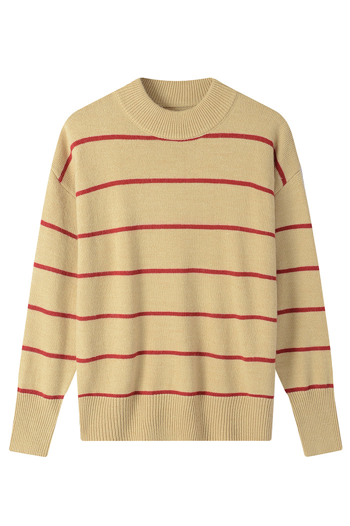 Women's Striped Mock Neck Sweater alternate view