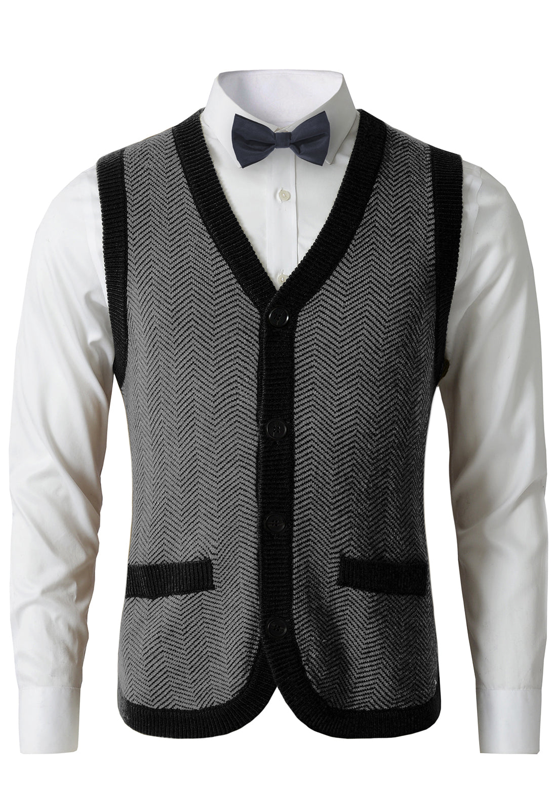 Mens Sweater Vest Solid Knitted