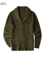 Cable Knit Shawl Collar Cardigan