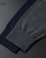 Solid V-Neck Wool Cardigan — Old