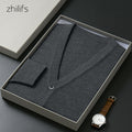 Solid V-Neck Wool Cardigan