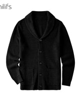 Cable Knit Shawl Collar Cardigan