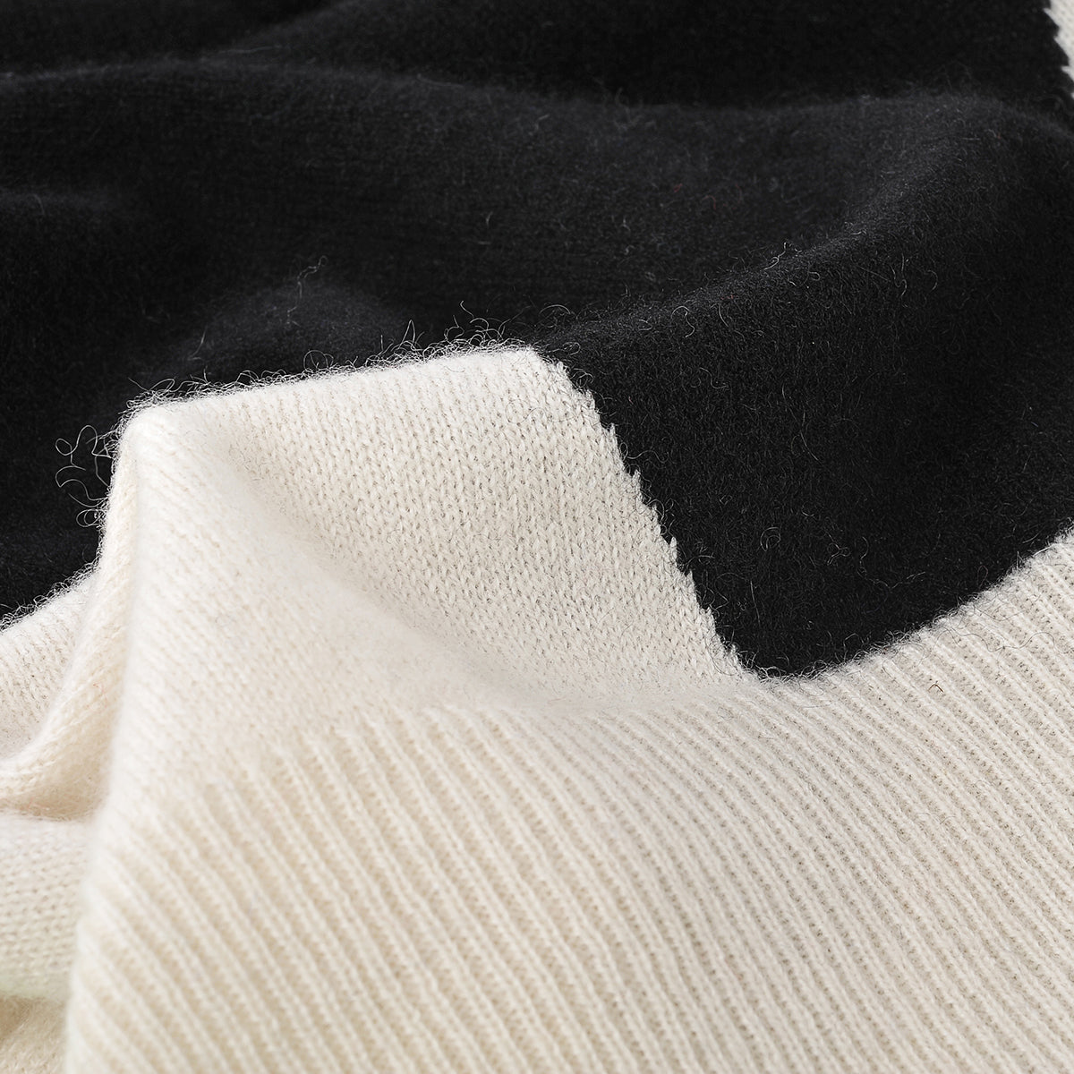 Women's Colorblock Crew Neck Cashmere Sweater