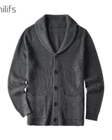 Cable Knit Shawl Collar Cardigan