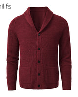 Cable Knit Shawl Collar Cardigan