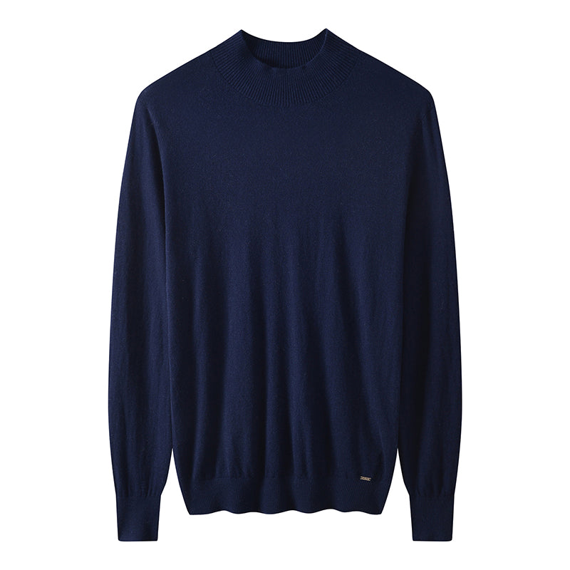 Men's Fine Knit Wool Turtleneck Sweater