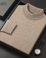 Mock Neck Cashmere Pullover Sweater