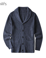 Cable Knit Shawl Collar Cardigan