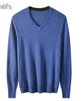 Fine Knit Wool V-Neck Sweater