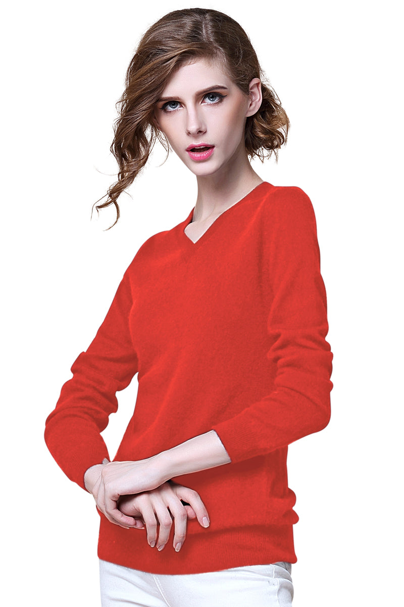 ZHILIFS Women's 100% Cashmere V Neck Long Sleeve jumper Sweater Skirt